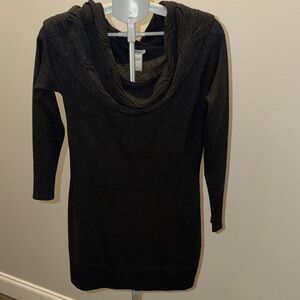 Cache Charcoal Cowl Neck Sweater dress Y2K